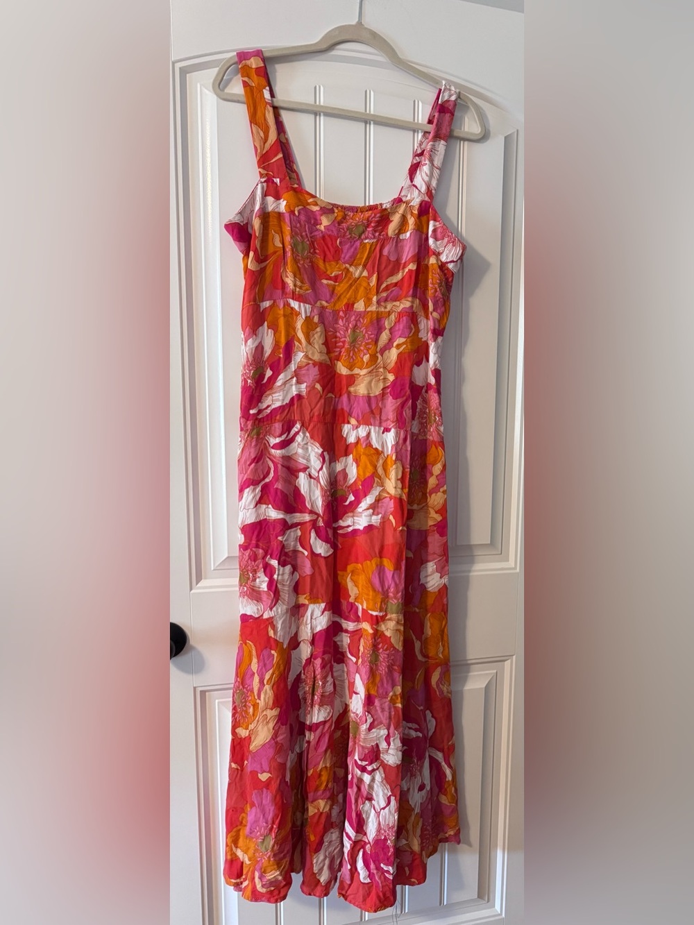 Vince Camuto Pink & Orange Floral Maxi Dress